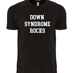 Adult Black T-Shirt Down Syndrome Rocks